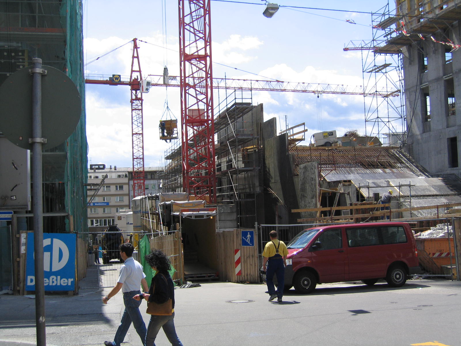 Bau der Schlössle-Galerie Pforzheim 3. Juli 2004